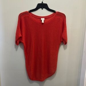 Chico's Coral Scoop Neck Sweater